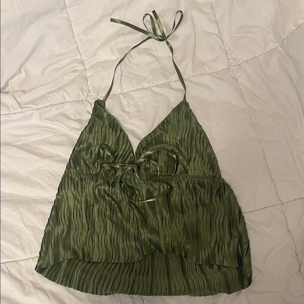 SHEIN Olive Green Pleated Camisole